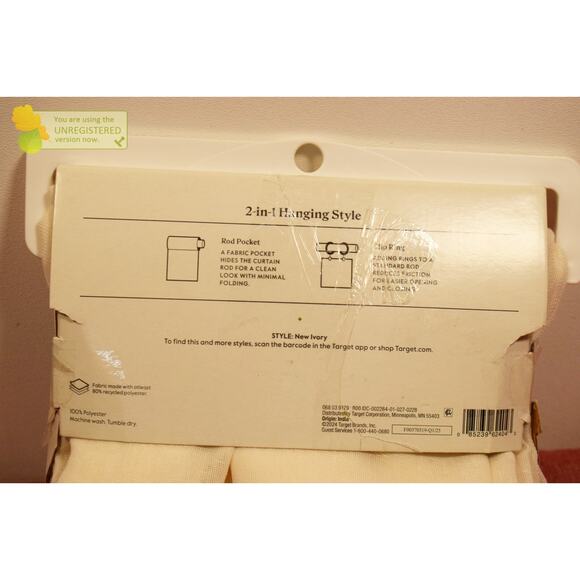 Threshold 54x63" Light Filtering Sheer Rod Pocket Curtain Panel Ivory (Marks)* - Picture 5 of 7